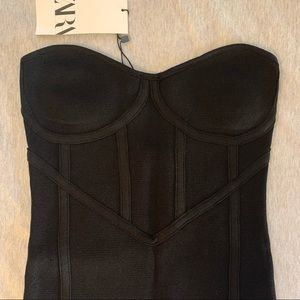 NWT black lined corset top
